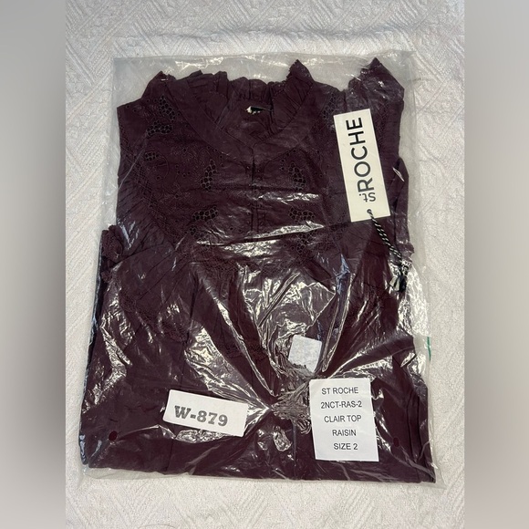 St. Roche Clair Blouse in Raisin, Embroidery and Lace. Size 2. NWT! - Picture 5 of 8